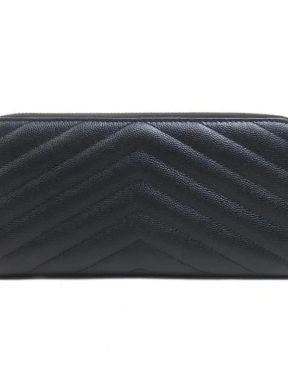 Auth SAINT LAURENT Zip Around Long Wallet Black/Gold Leather/Metal - h31776g - Picture 3 of 15